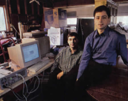 Sergey Brin & Larry Page at Google's garage