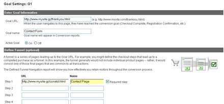 Google Analytics Goals Setup