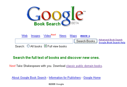 Google Book Search Interface