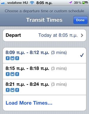 Google Maps With Public Transportation Schedules On iPhone