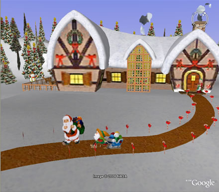 Santa Claus on Google Earth