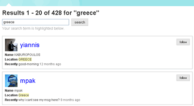 Twitter Search Engine Greece